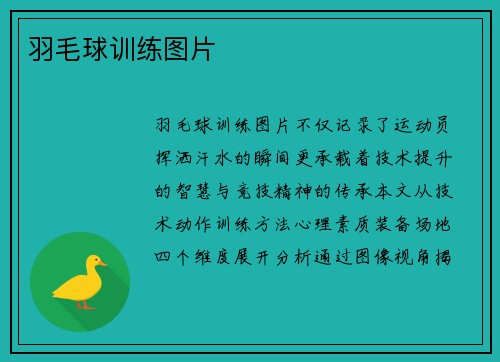 羽毛球训练图片